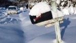 Snow covered mailbox